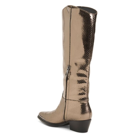 FRANCO SARTO Pewter Leather Billie Western Boots - Picture 2 of 2